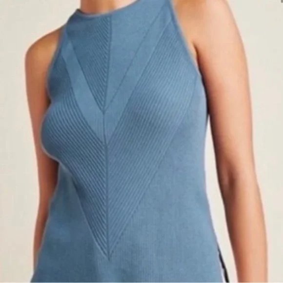 Fortune + Ivy Blue/Teal Knit Tank Top | Size Medium - Picture 2 of 6